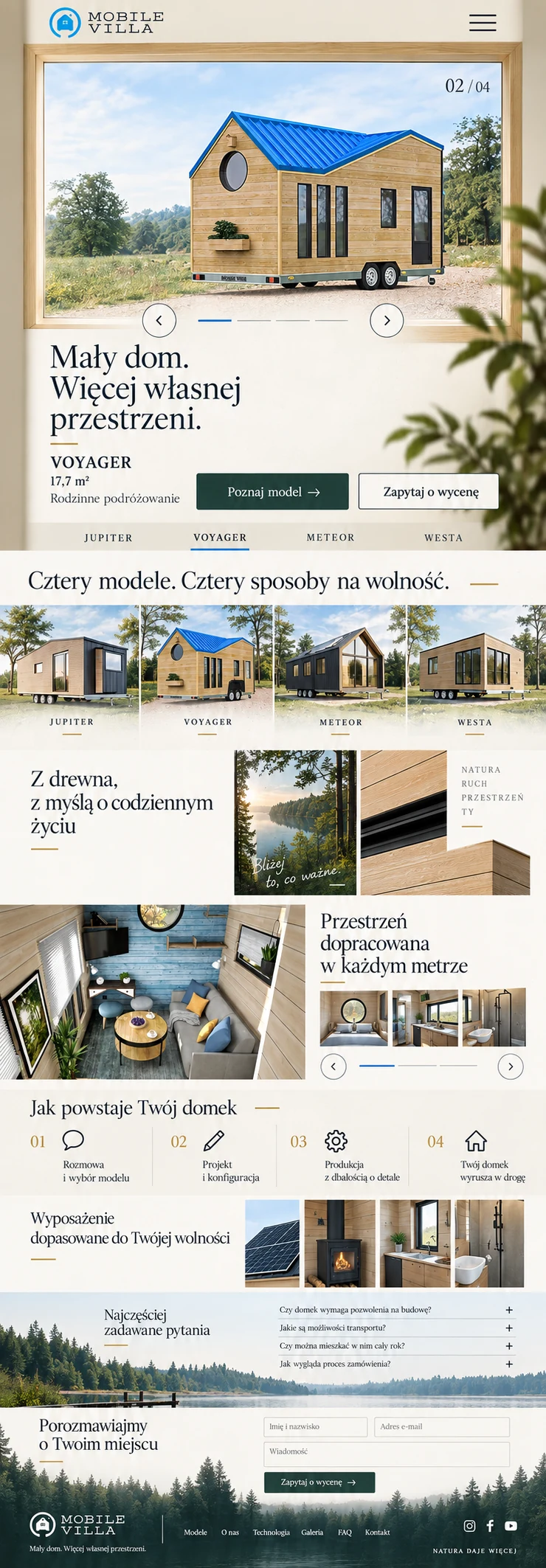 Pełny mobilny kierunek B Nordic Living Frame dla Mobile Villa