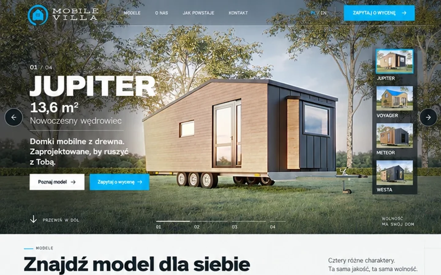 Rekomendowany kierunek Panoramic Blueprint dla Mobile Villa na desktopie